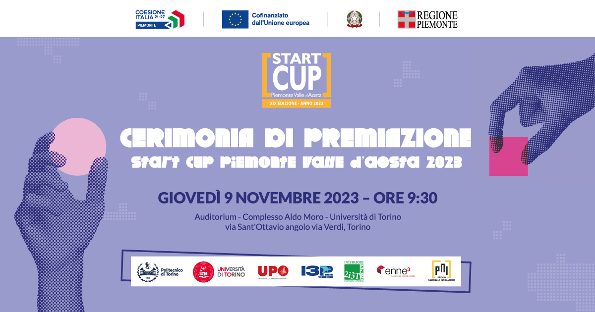 Cerimonia di premiazione Start Cup Piemonte Valle d'Aosta 2023